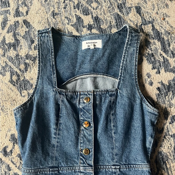 Denim Reformation Short Dress - Picture 3 of 5